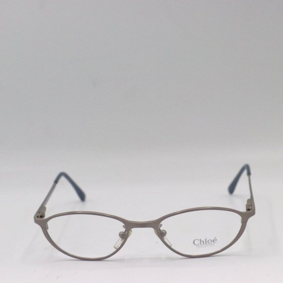 Chloe Silver Oval  Cat Eye Full Rim Made In Italy Vintage Designer Glasses 49 17 - Picture 1 of 3